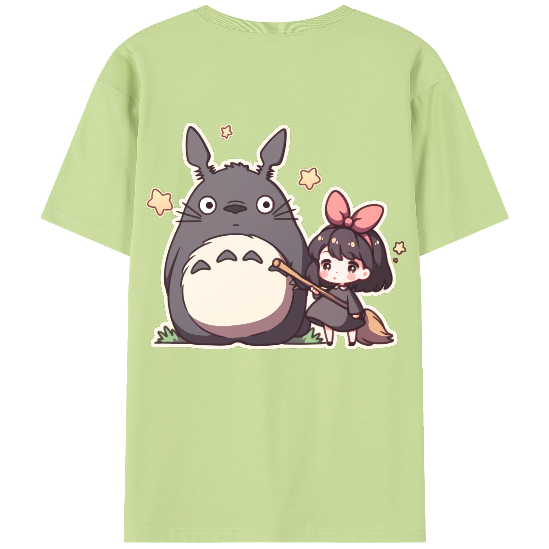 （画像用） となりのトトロ 草壁メイ 草壁サツキ My Neighbor Totoro Satsuki Kusakabe Mei Kusakabe 綿100％半袖Tシャツ（背面プリント）